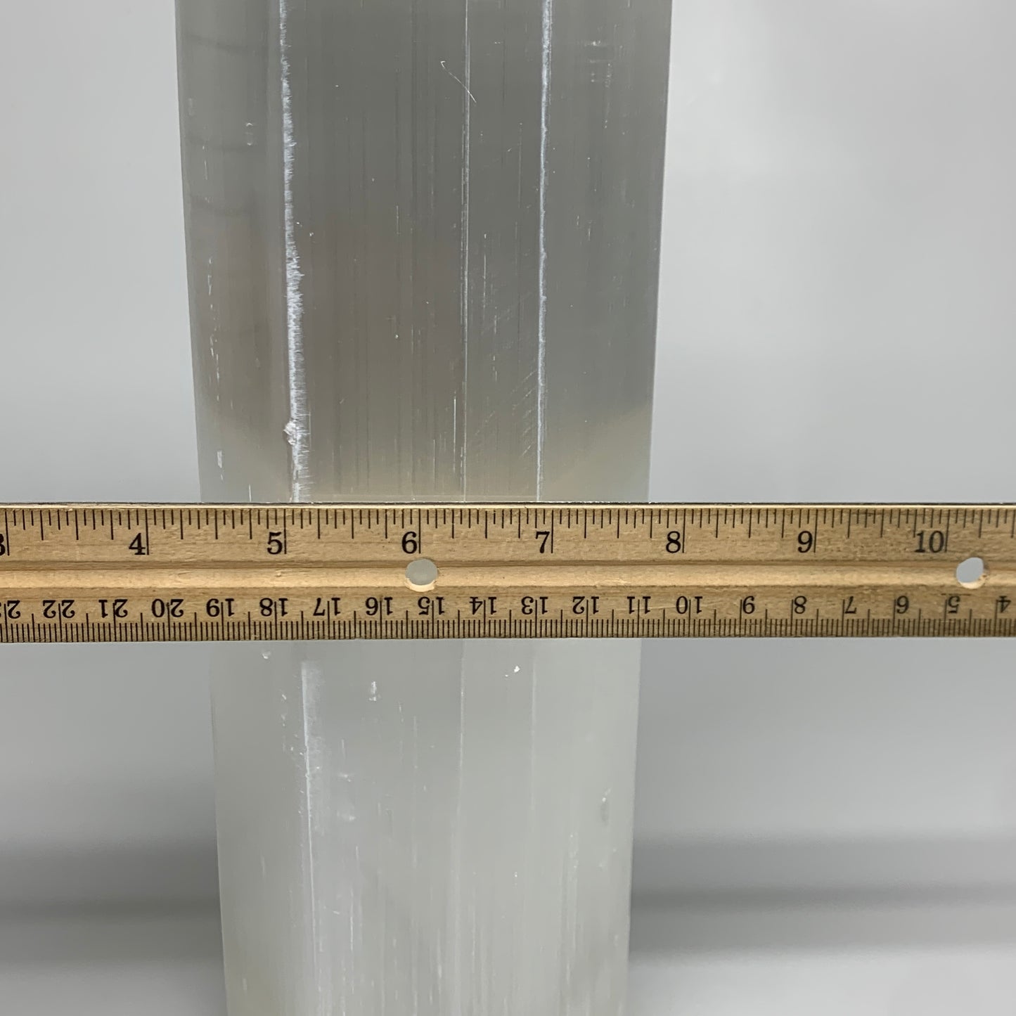 9.1 lbs. 11.4"x3.5", Hexagon Selenite (Satin Spar) Lamp, w/6ft Chord, B35828