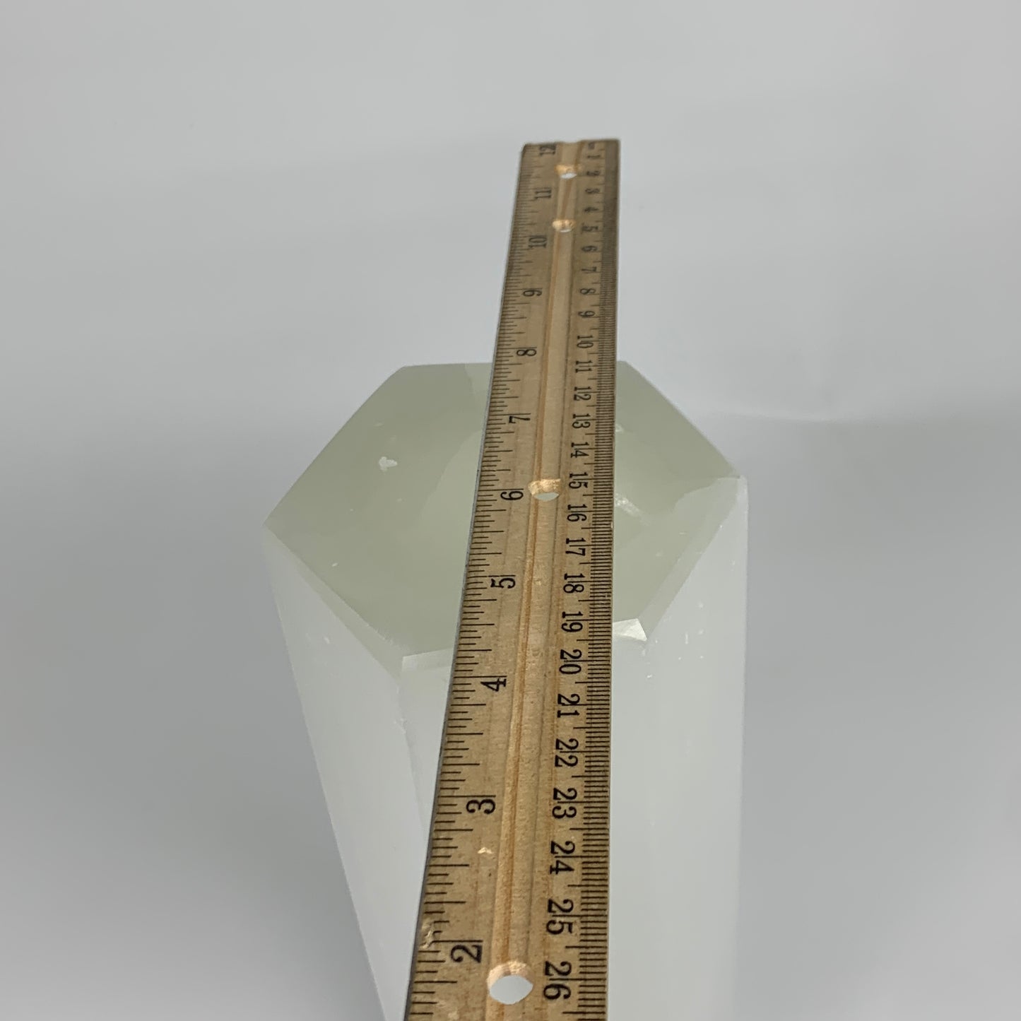 9.1 lbs. 11.4"x3.5", Hexagon Selenite (Satin Spar) Lamp, w/6ft Chord, B35828