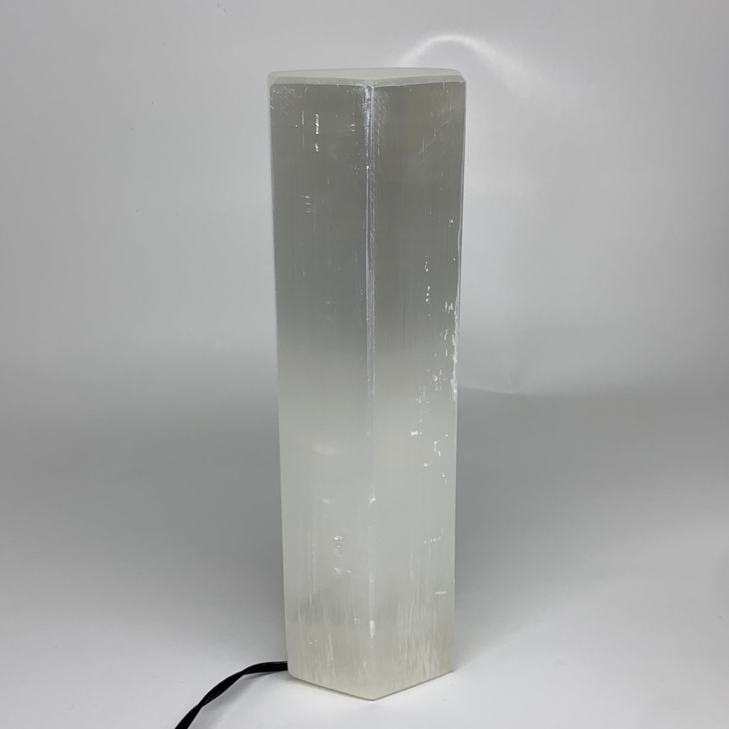 9.1 lbs. 11.4"x3.5", Hexagon Selenite (Satin Spar) Lamp, w/6ft Chord, B35828