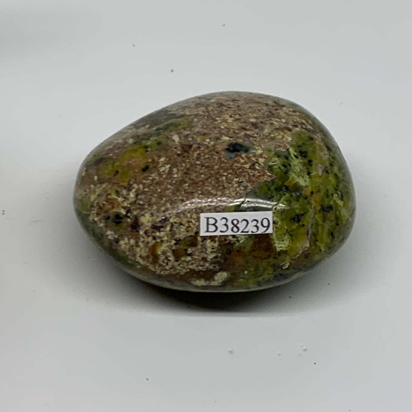 120g, 2.4"x2"x1.3", Green Opal Crystal PalmStone Polished Reiki, B38239