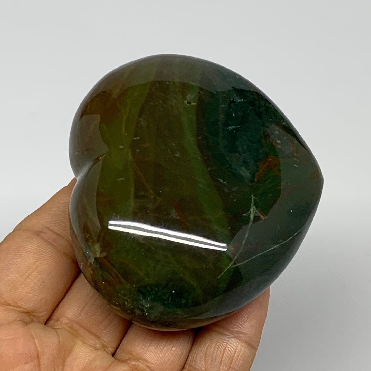 0.45 lbs, 2.4"x2.9"x1.2" Ocean Jasper Heart Polished Healing Crystal, B30884