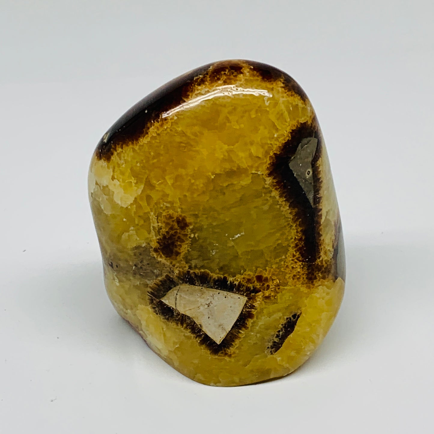 1.01 lbs, 3.4"x2.7"x2.1", Septarian Nodules Freeform Polished Crystal, B37387