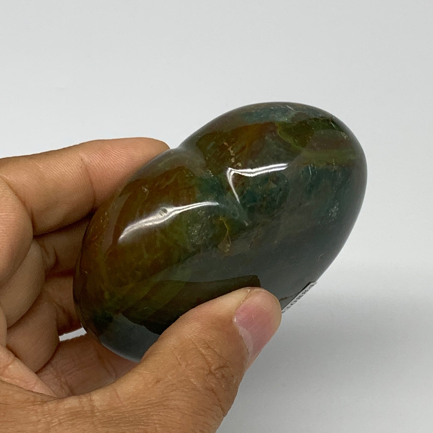 0.45 lbs, 2.4"x2.9"x1.2" Ocean Jasper Heart Polished Healing Crystal, B30884