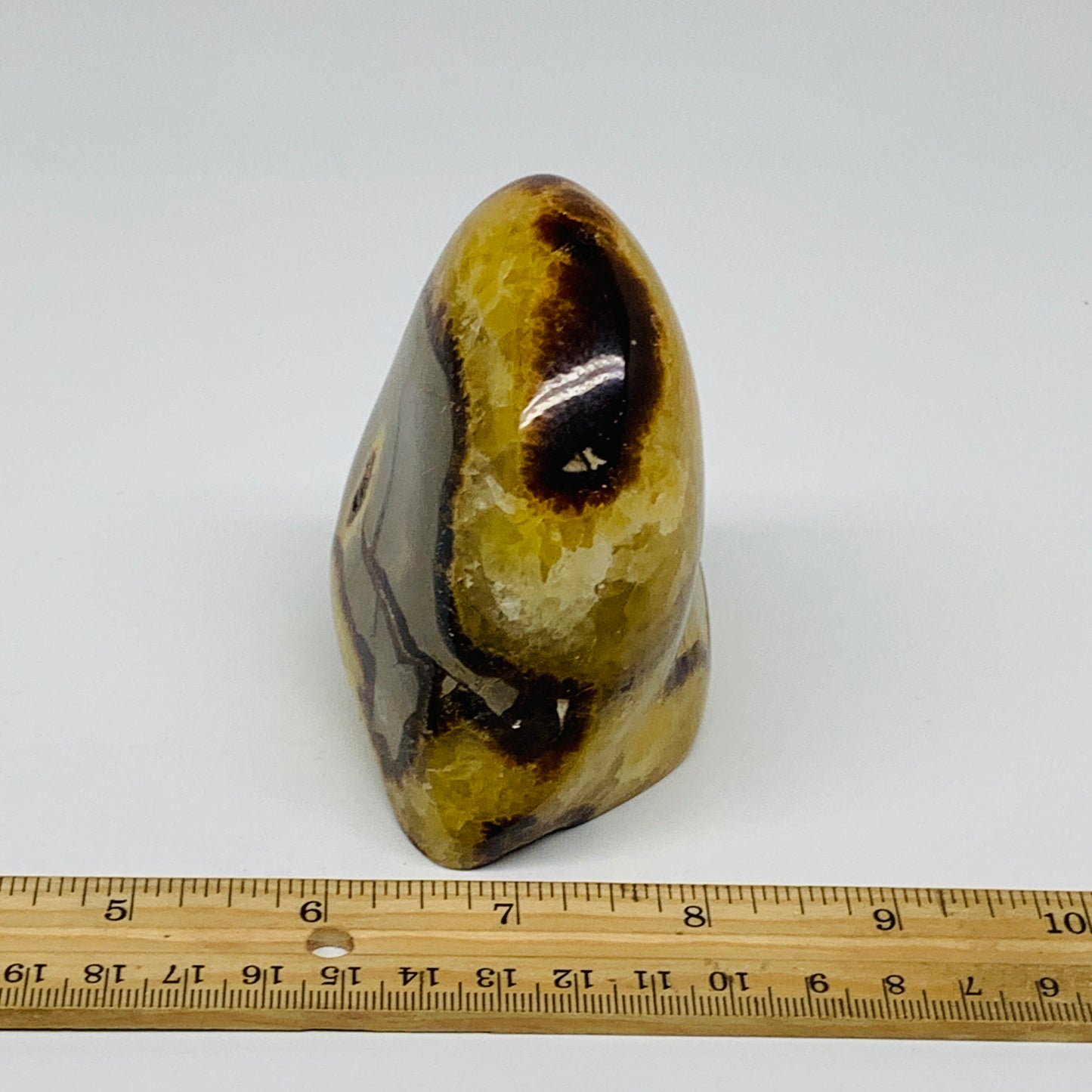 1.01 lbs, 3.4"x2.7"x2.1", Septarian Nodules Freeform Polished Crystal, B37387