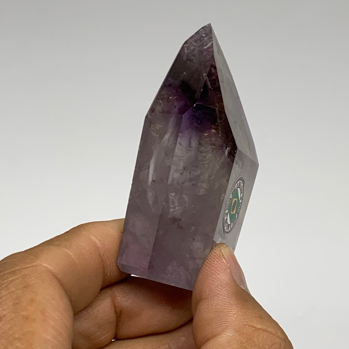93.1g, 2.6"x1.6"x0.9", Natural Amethyst Tower Point Obelisk @Brazil, B32357