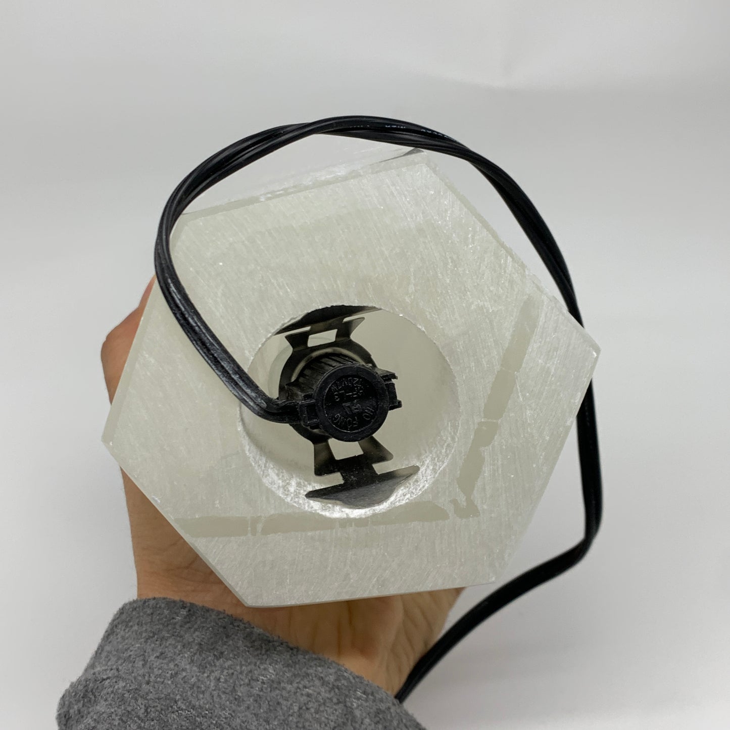 9.1 lbs. 11.4"x3.5", Hexagon Selenite (Satin Spar) Lamp, w/6ft Chord, B35828