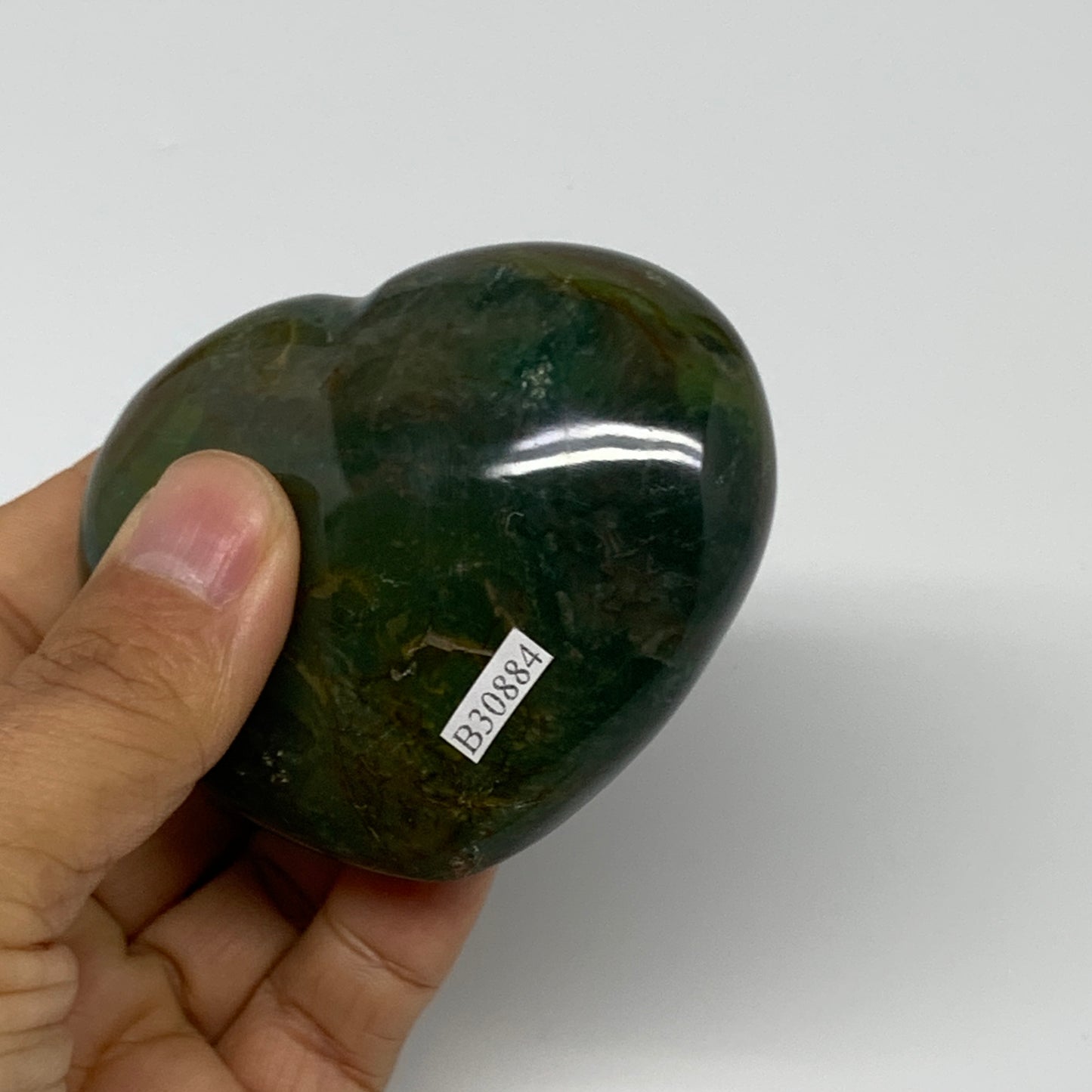 0.45 lbs, 2.4"x2.9"x1.2" Ocean Jasper Heart Polished Healing Crystal, B30884