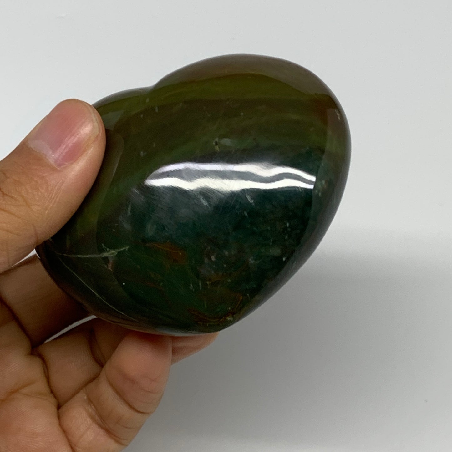0.45 lbs, 2.4"x2.9"x1.2" Ocean Jasper Heart Polished Healing Crystal, B30884
