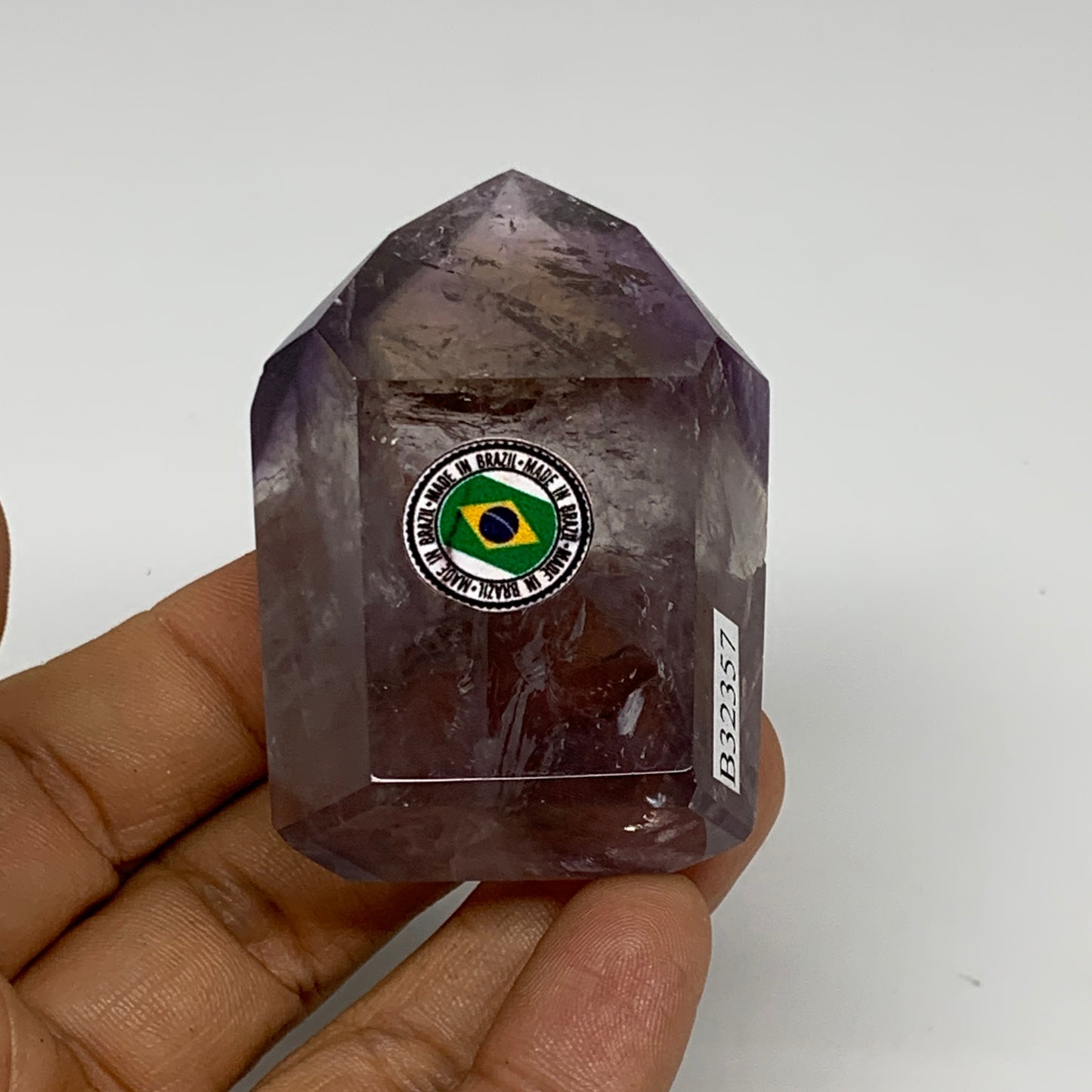 93.1g, 2.6"x1.6"x0.9", Natural Amethyst Tower Point Obelisk @Brazil, B32357