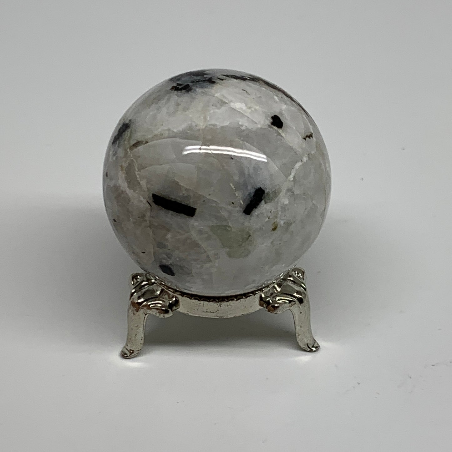 133.2g, 1.8"(46mm), Natural Rainbow Moonstone Sphere Ball Gemstone, B34378