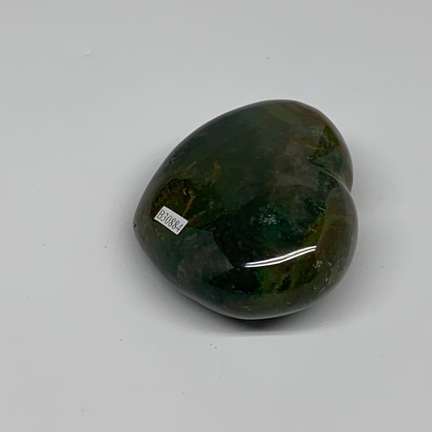 0.45 lbs, 2.4"x2.9"x1.2" Ocean Jasper Heart Polished Healing Crystal, B30884