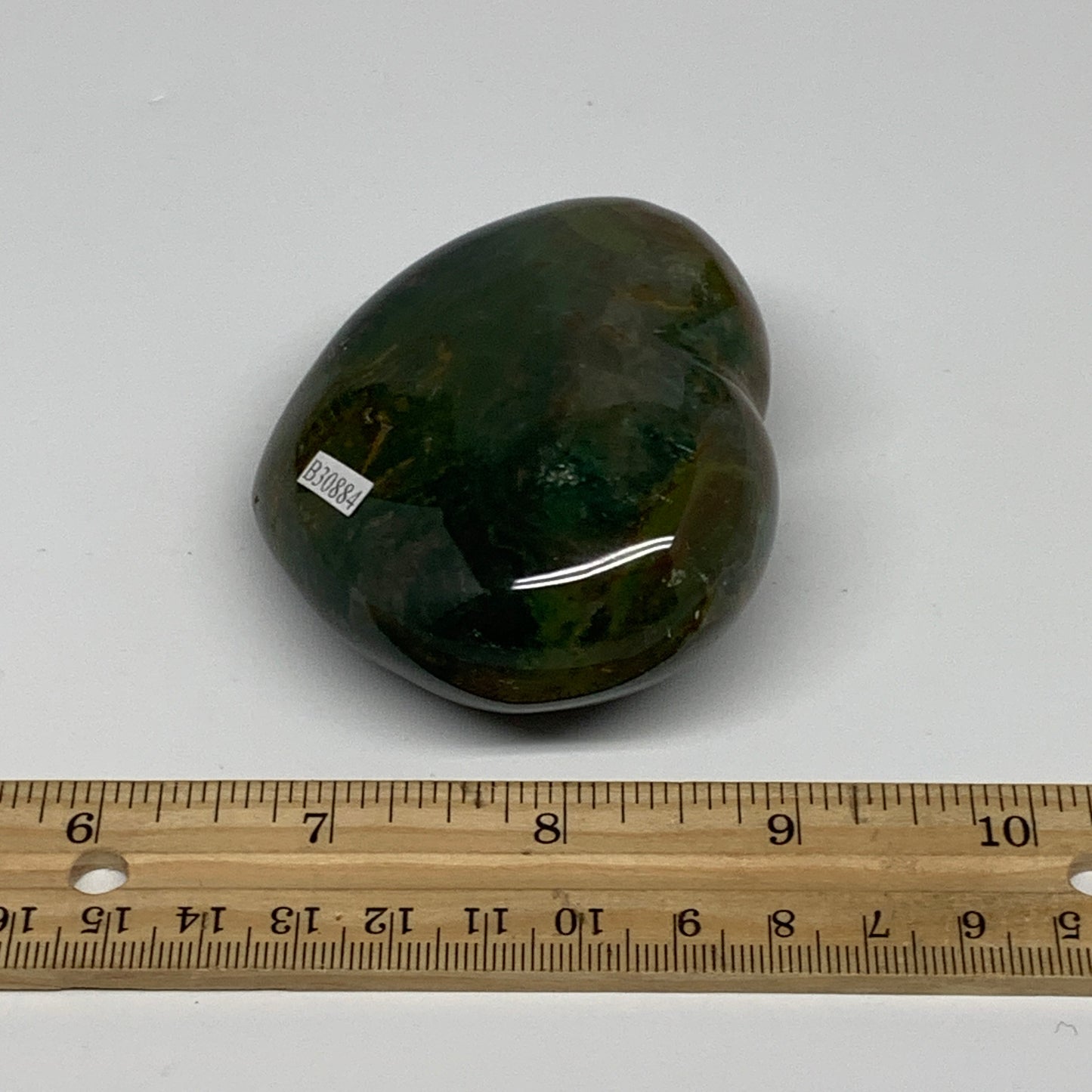 0.45 lbs, 2.4"x2.9"x1.2" Ocean Jasper Heart Polished Healing Crystal, B30884