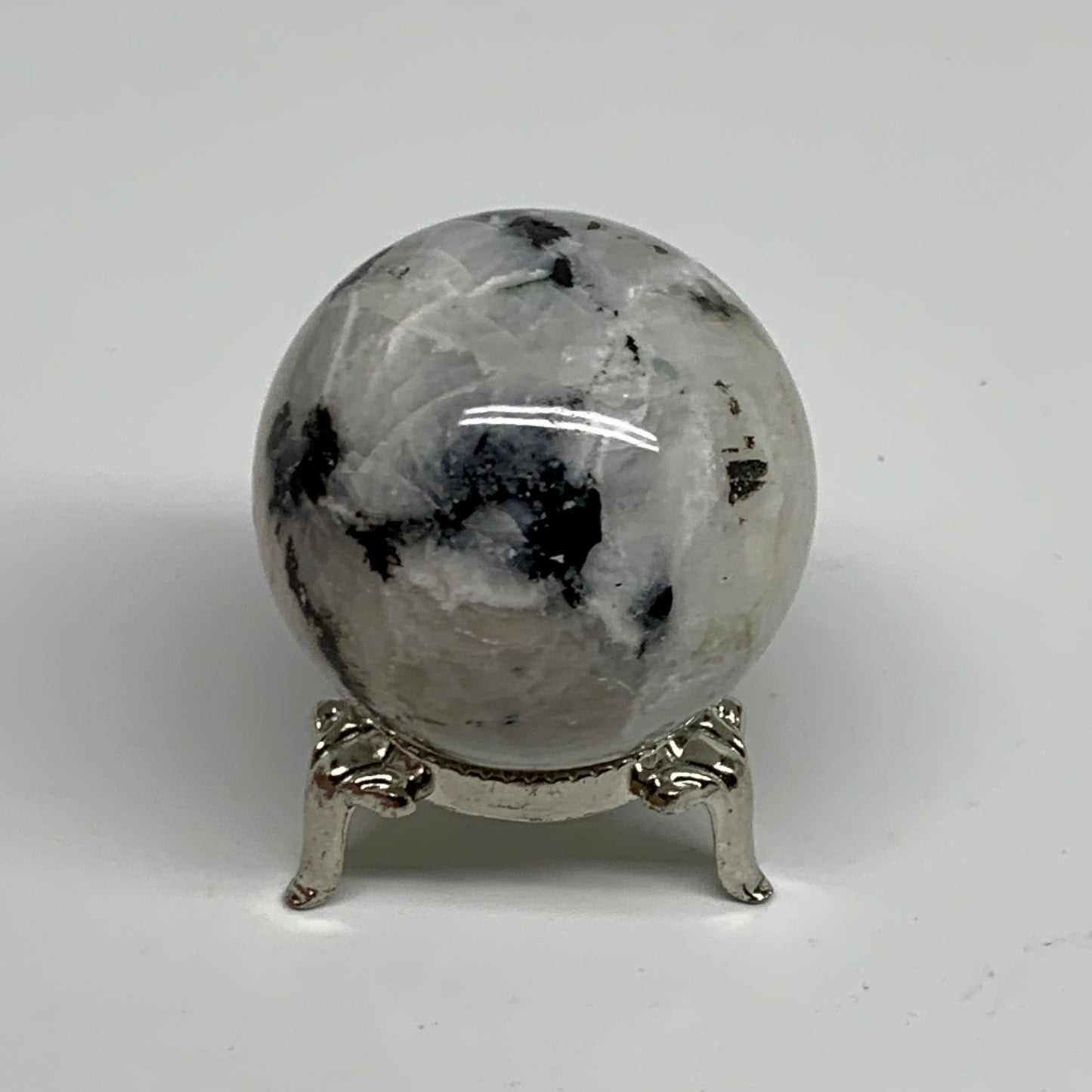 133.2g, 1.8"(46mm), Natural Rainbow Moonstone Sphere Ball Gemstone, B34378