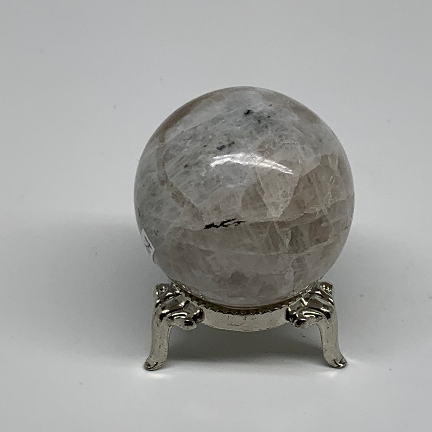 120g, 1.7"(44mm), Natural Rainbow Moonstone Sphere Ball Gemstone, B35164