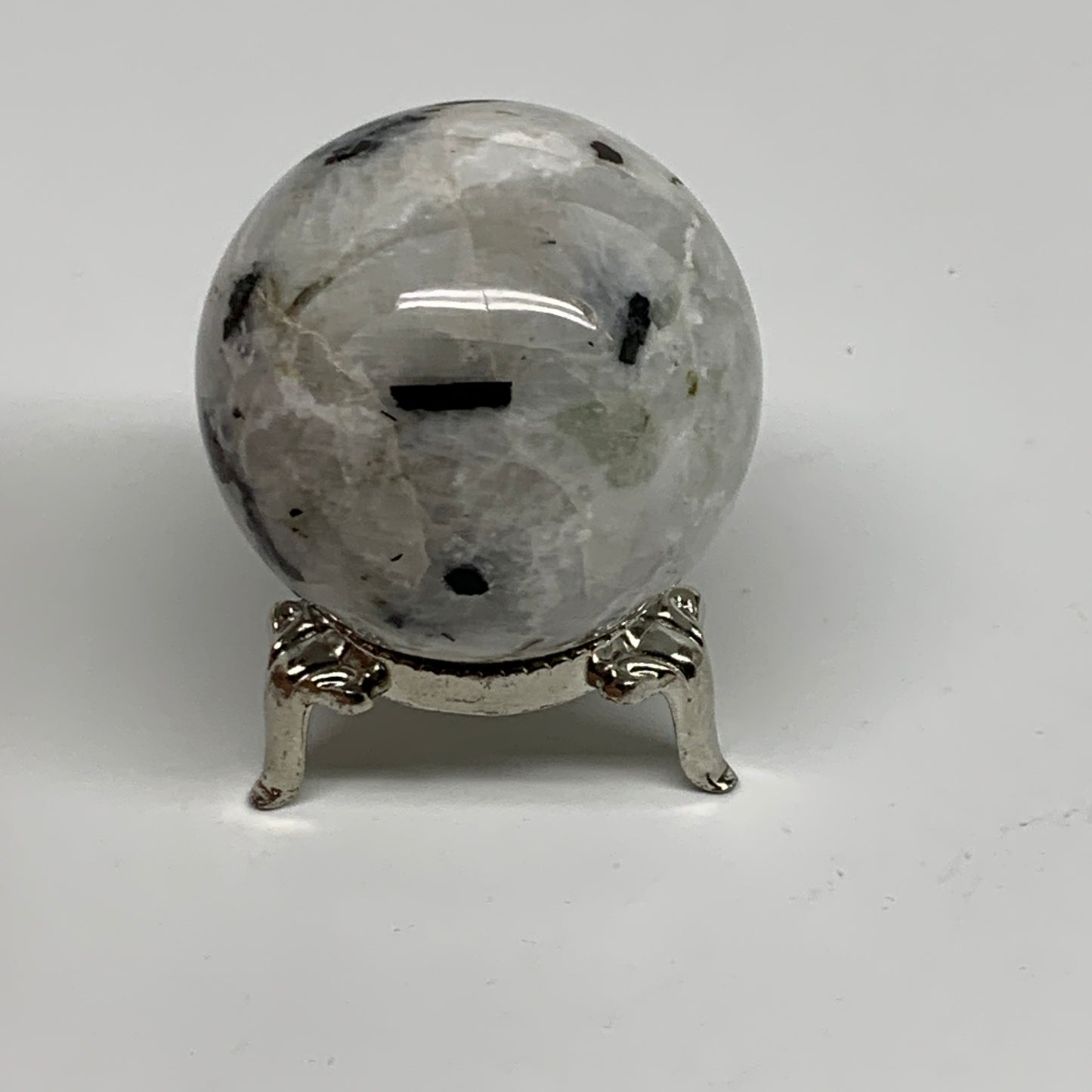 133.2g, 1.8"(46mm), Natural Rainbow Moonstone Sphere Ball Gemstone, B34378