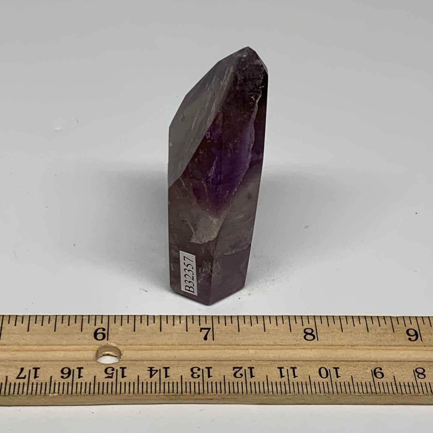 93.1g, 2.6"x1.6"x0.9", Natural Amethyst Tower Point Obelisk @Brazil, B32357