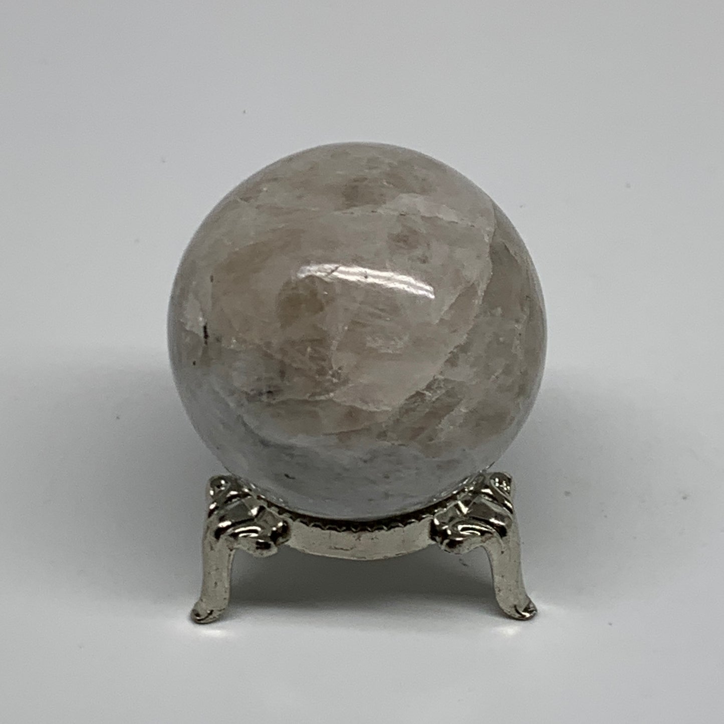 120g, 1.7"(44mm), Natural Rainbow Moonstone Sphere Ball Gemstone, B35164