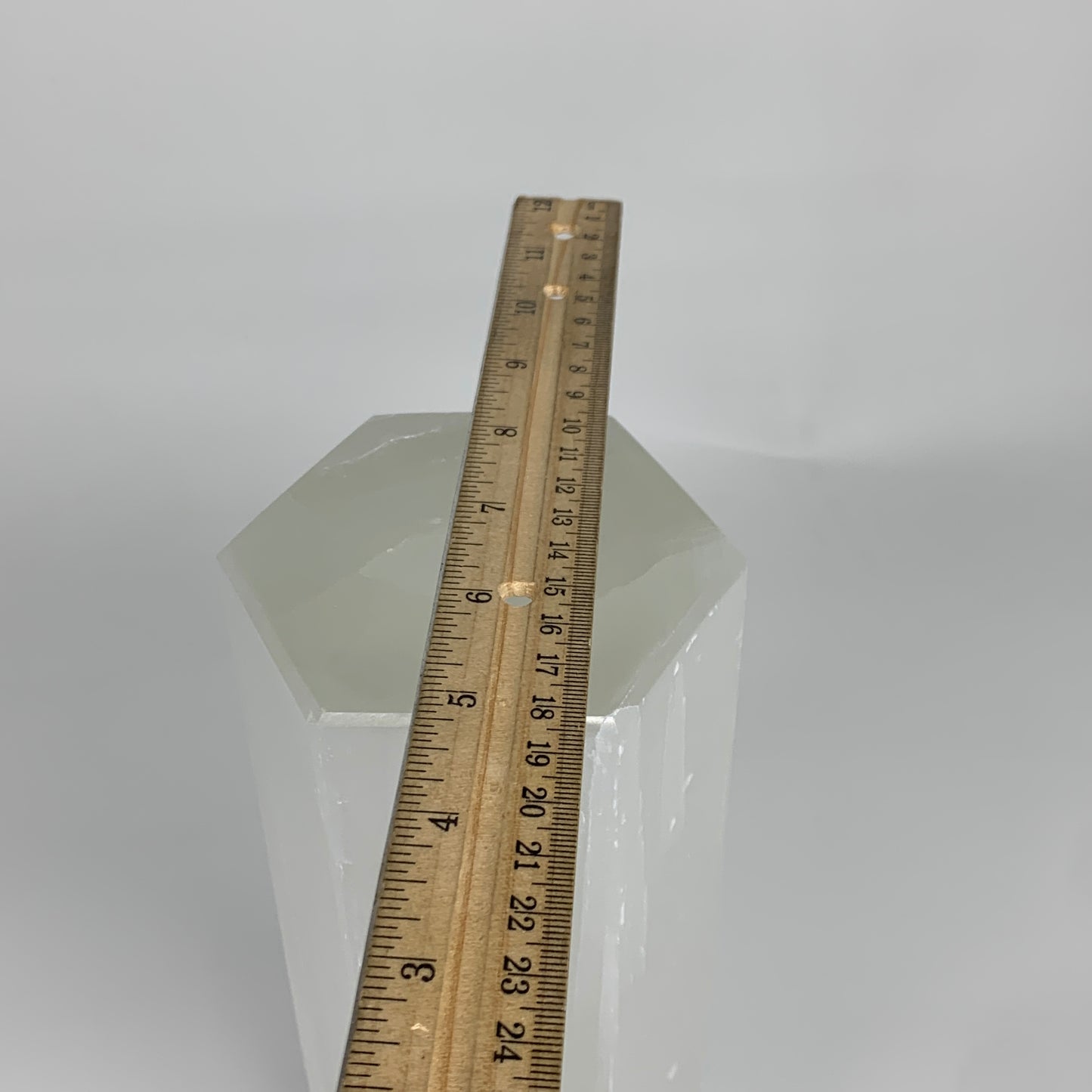 8.6 lbs. 11.1"x3.4", Hexagon Selenite (Satin Spar) Lamp, w/6ft Chord, B35829