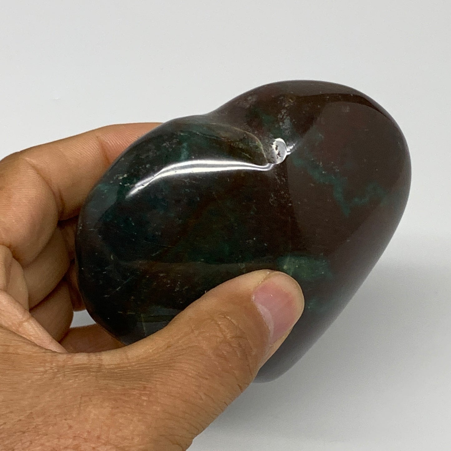 0.70 lbs, 3.1"x3.4"x1.5" Ocean Jasper Heart Polished Healing Crystal, B30883