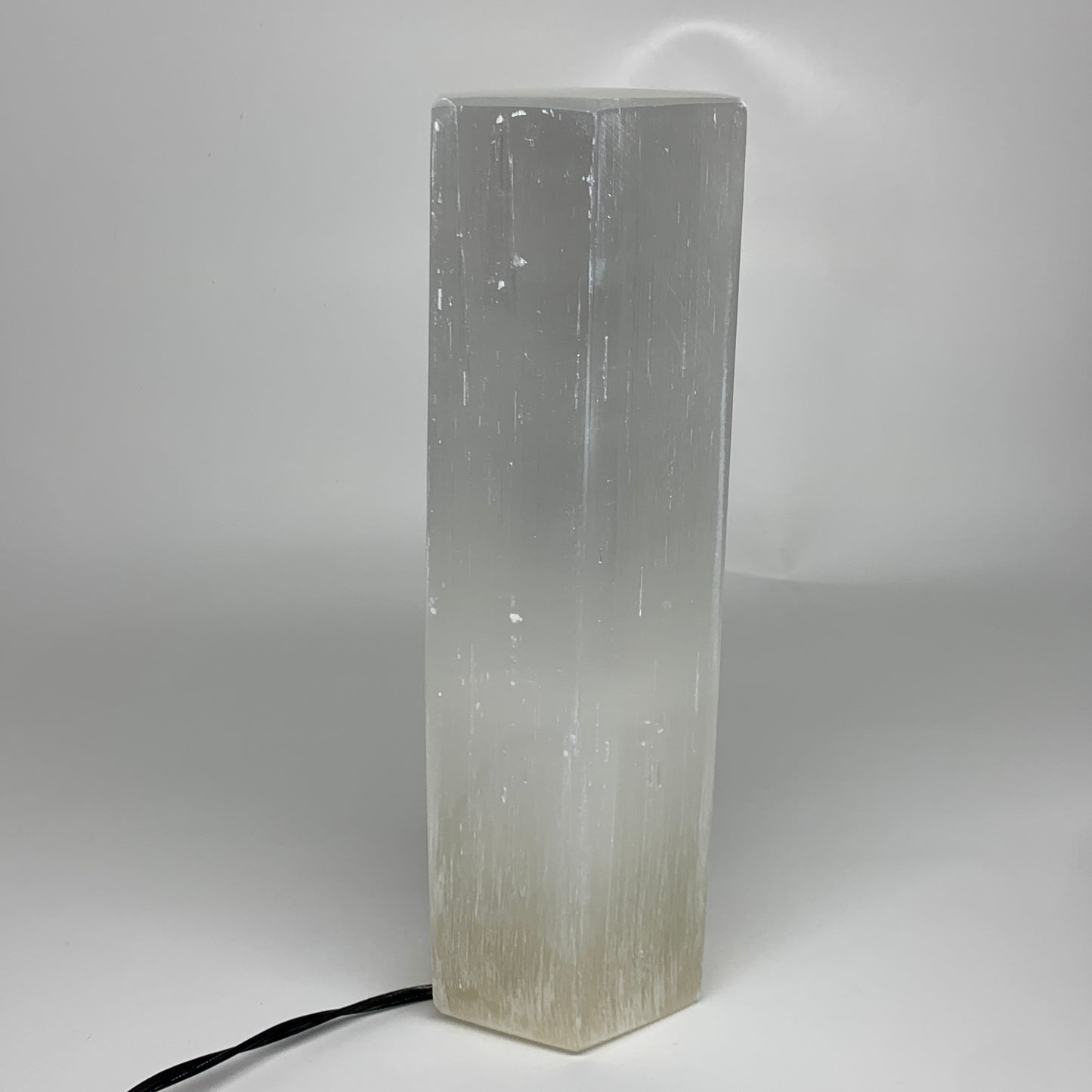 8.6 lbs. 11.1"x3.4", Hexagon Selenite (Satin Spar) Lamp, w/6ft Chord, B35829