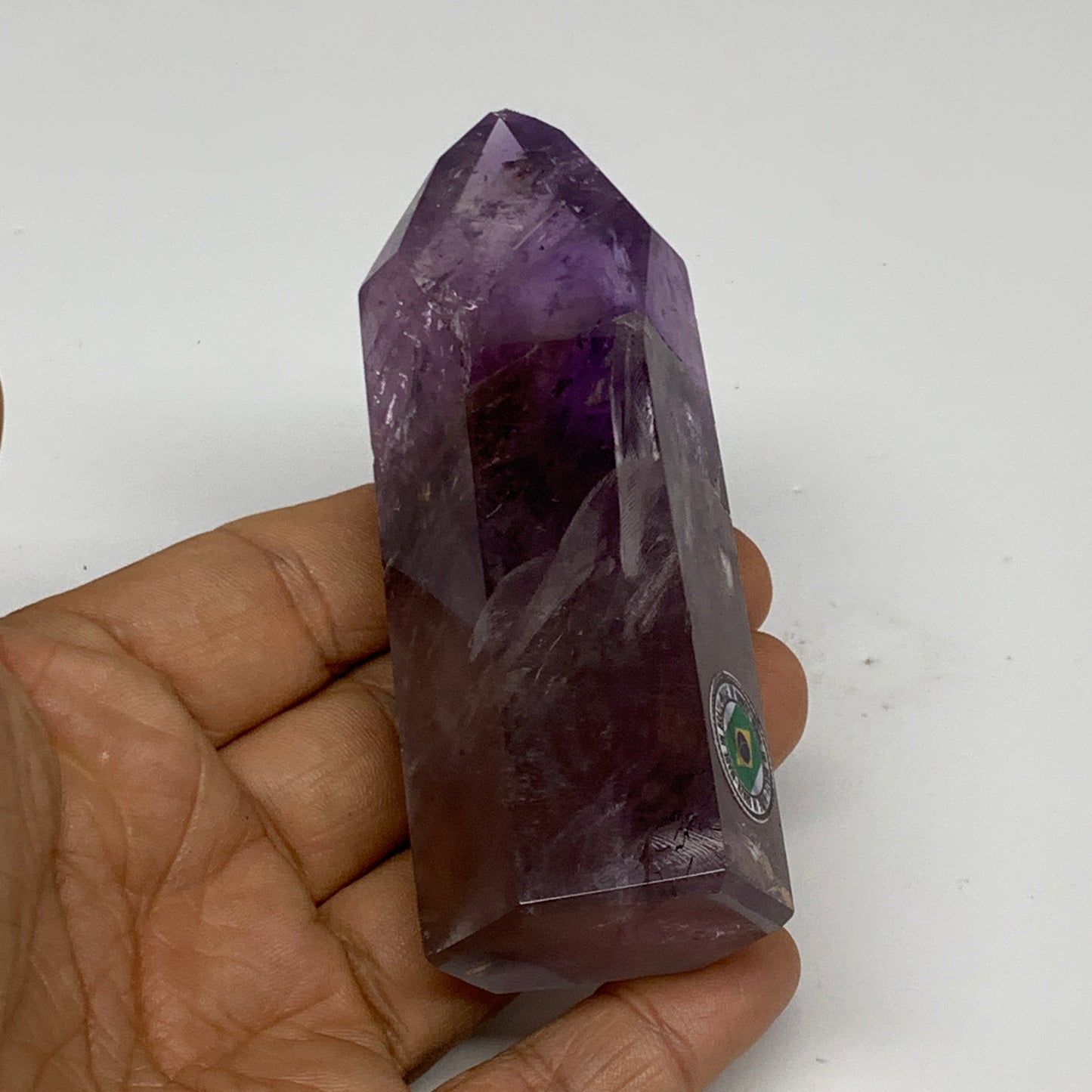 156.3g, 3.8"x1.4"x1.1", Natural Amethyst Tower Point Obelisk @Brazil, B32358