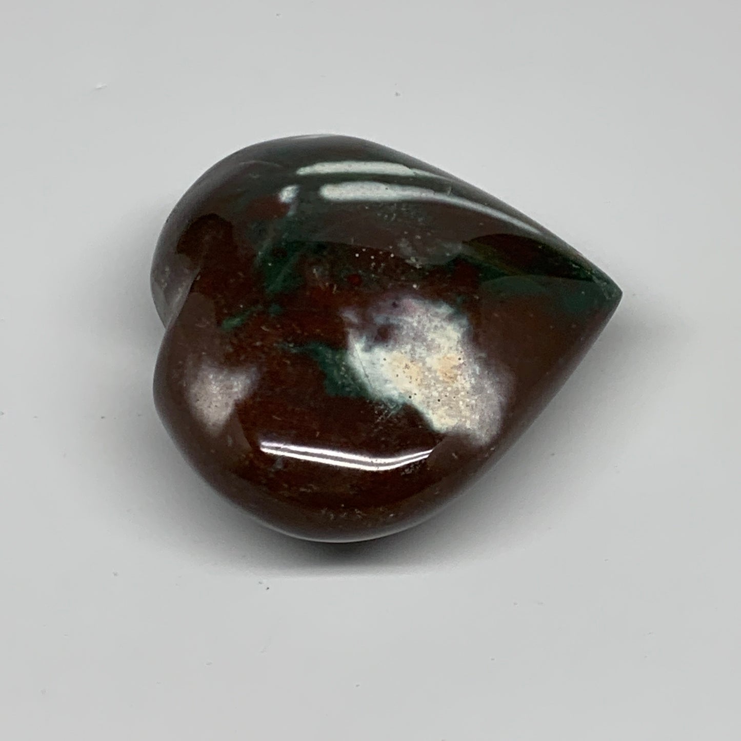 0.70 lbs, 3.1"x3.4"x1.5" Ocean Jasper Heart Polished Healing Crystal, B30883