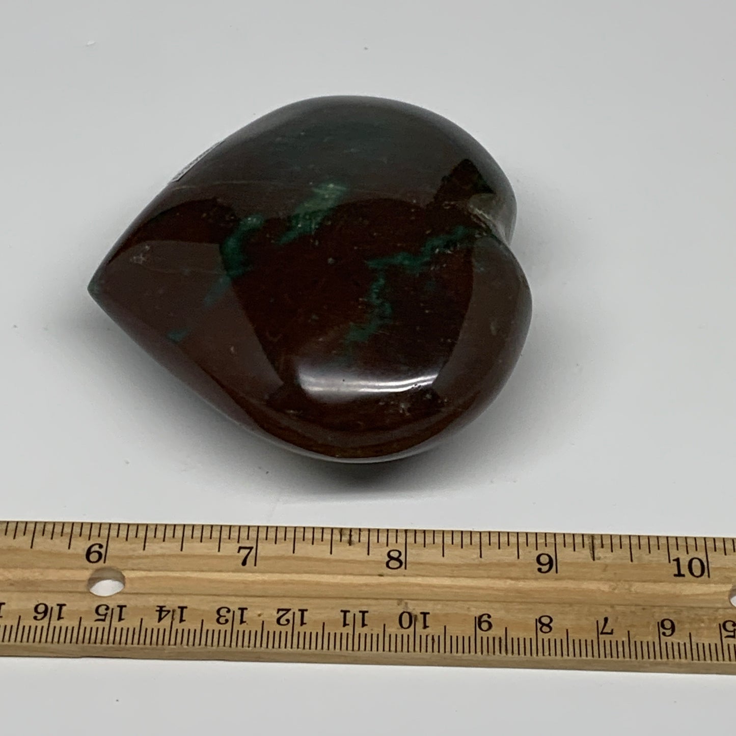 0.70 lbs, 3.1"x3.4"x1.5" Ocean Jasper Heart Polished Healing Crystal, B30883