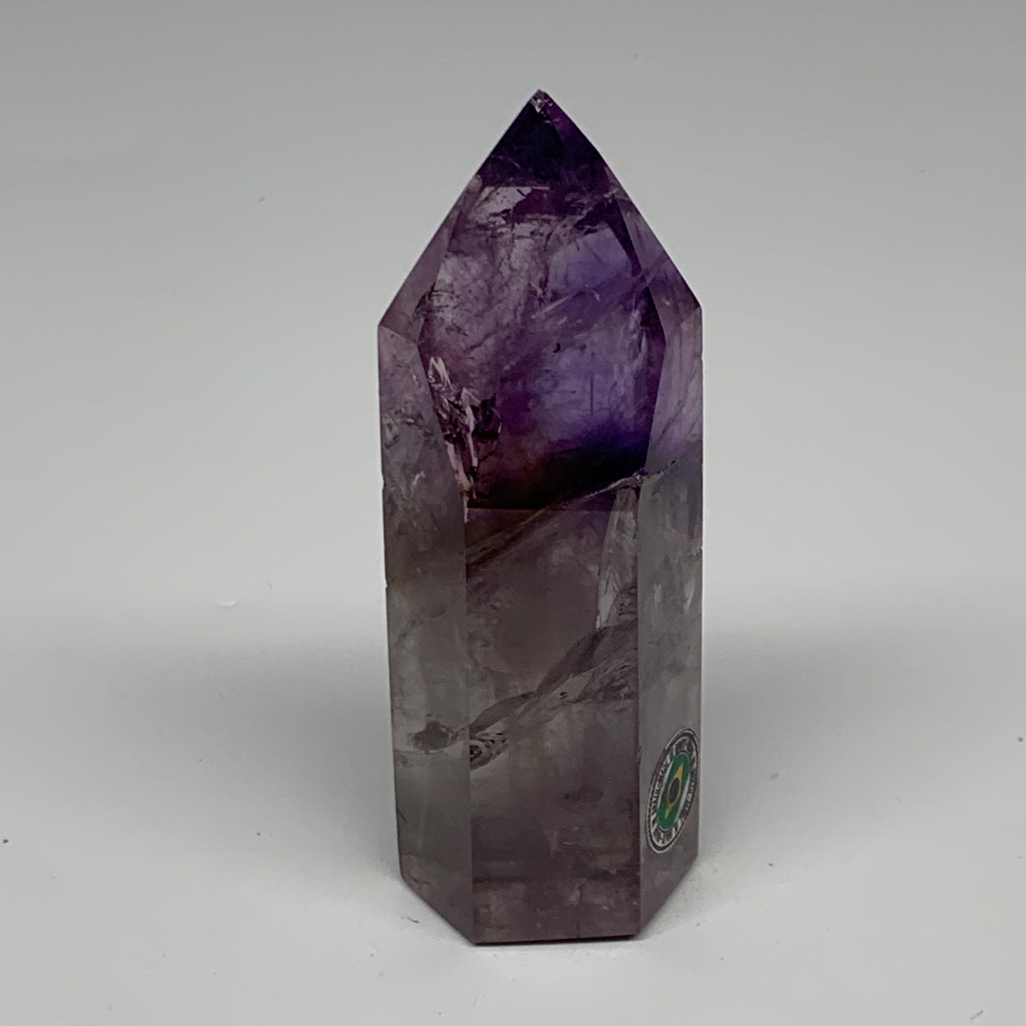 156.3g, 3.8"x1.4"x1.1", Natural Amethyst Tower Point Obelisk @Brazil, B32358