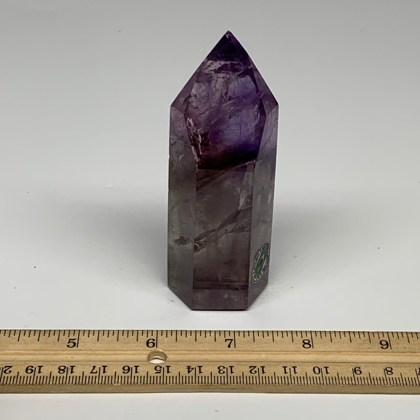 156.3g, 3.8"x1.4"x1.1", Natural Amethyst Tower Point Obelisk @Brazil, B32358