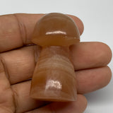 99.5g, 1.9"-1.9", 2pcs, Natural Honey Calcite Mushroom Gemstone @Pakistan, B3173