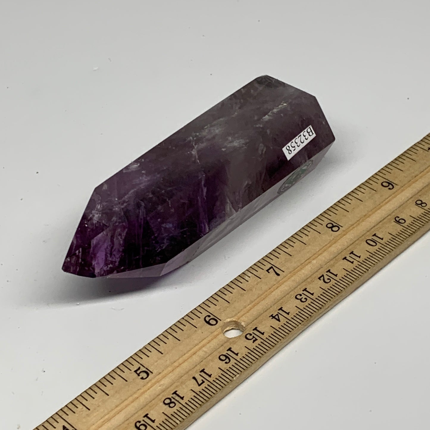 156.3g, 3.8"x1.4"x1.1", Natural Amethyst Tower Point Obelisk @Brazil, B32358