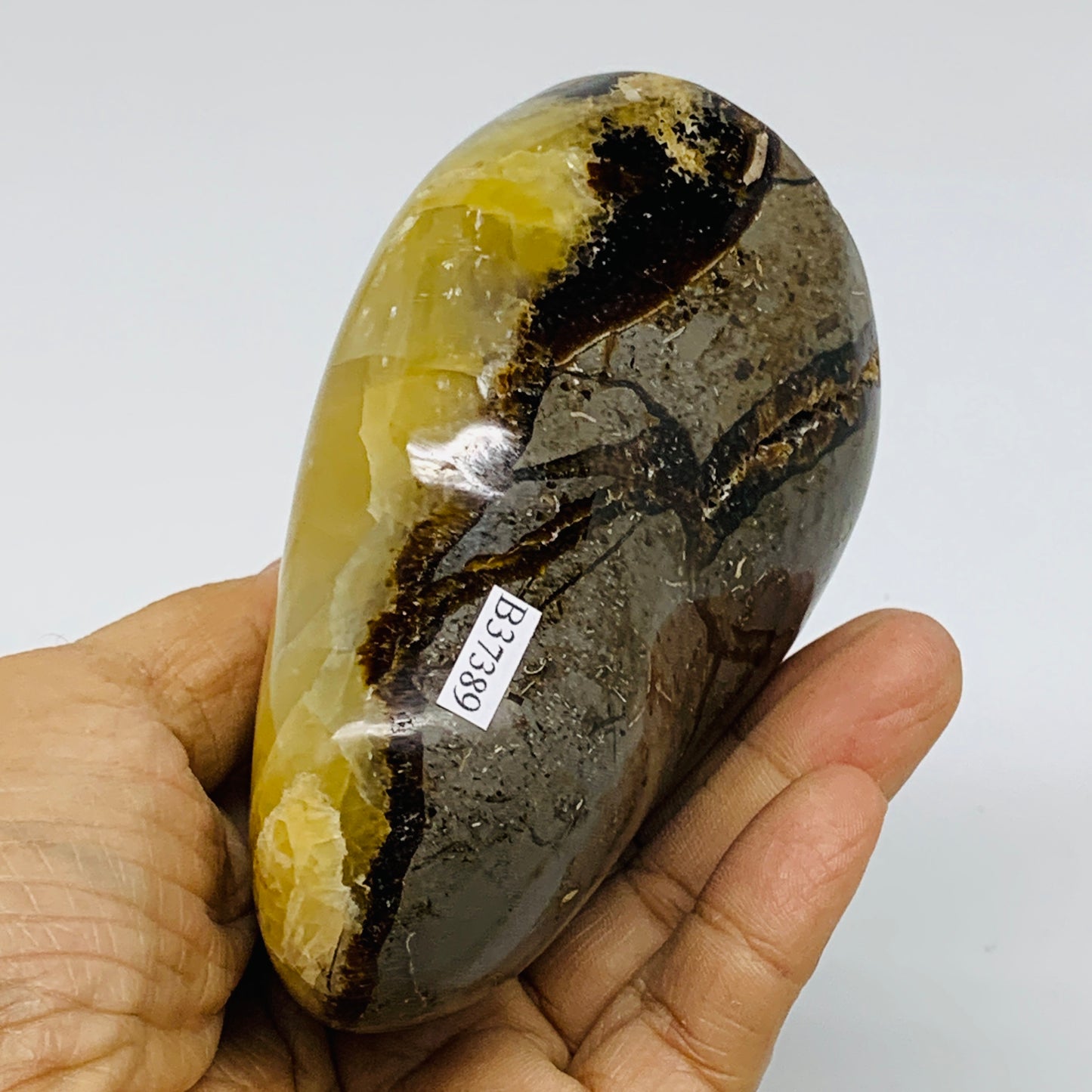 1.3 lbs, 4.1"x2.8"x2.2", Septarian Nodules Freeform Polished Crystal, B37389