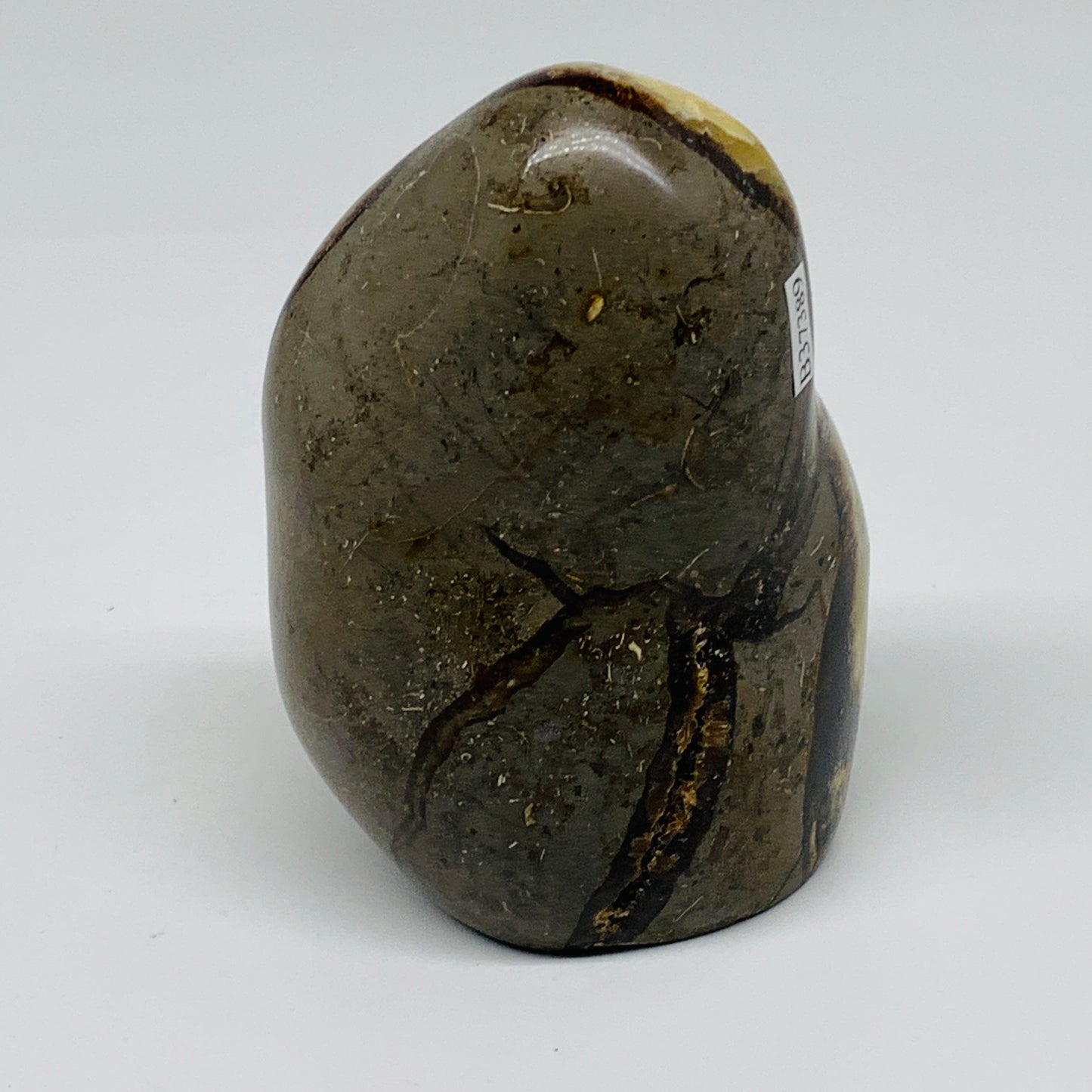 1.3 lbs, 4.1"x2.8"x2.2", Septarian Nodules Freeform Polished Crystal, B37389