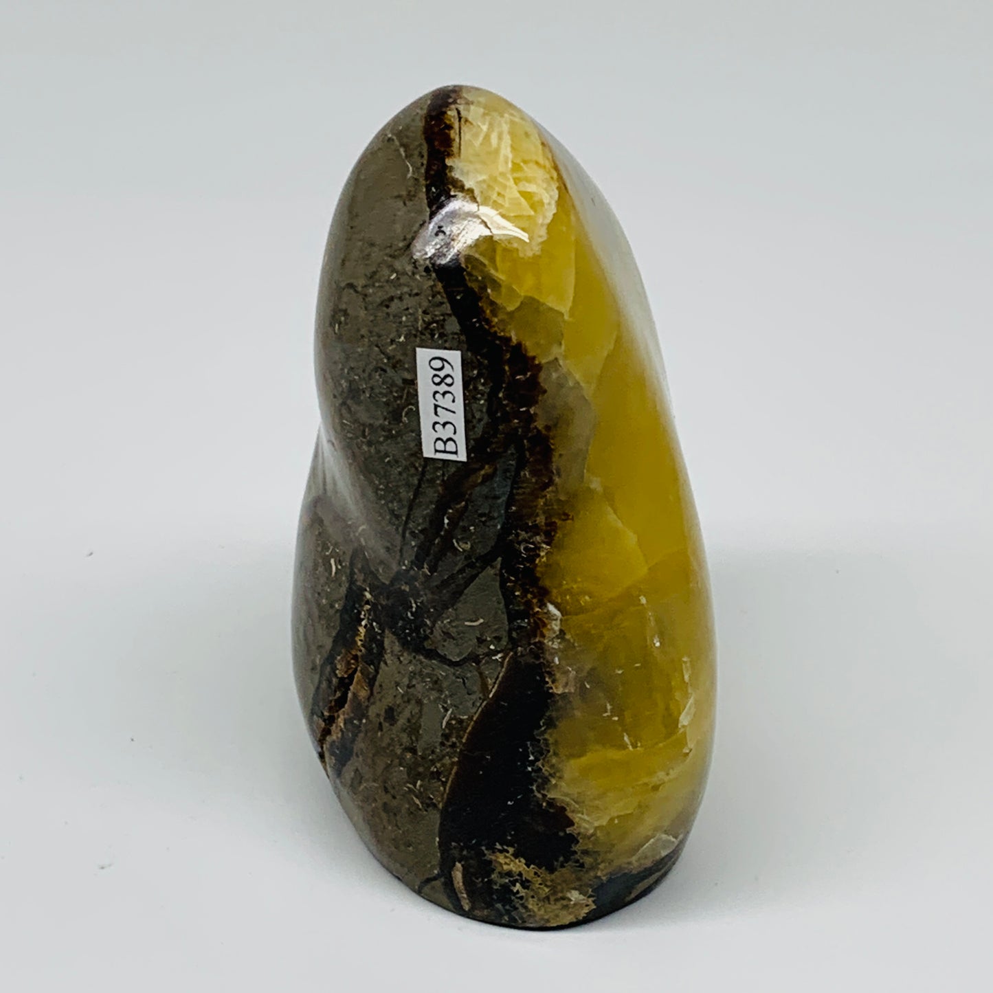 1.3 lbs, 4.1"x2.8"x2.2", Septarian Nodules Freeform Polished Crystal, B37389