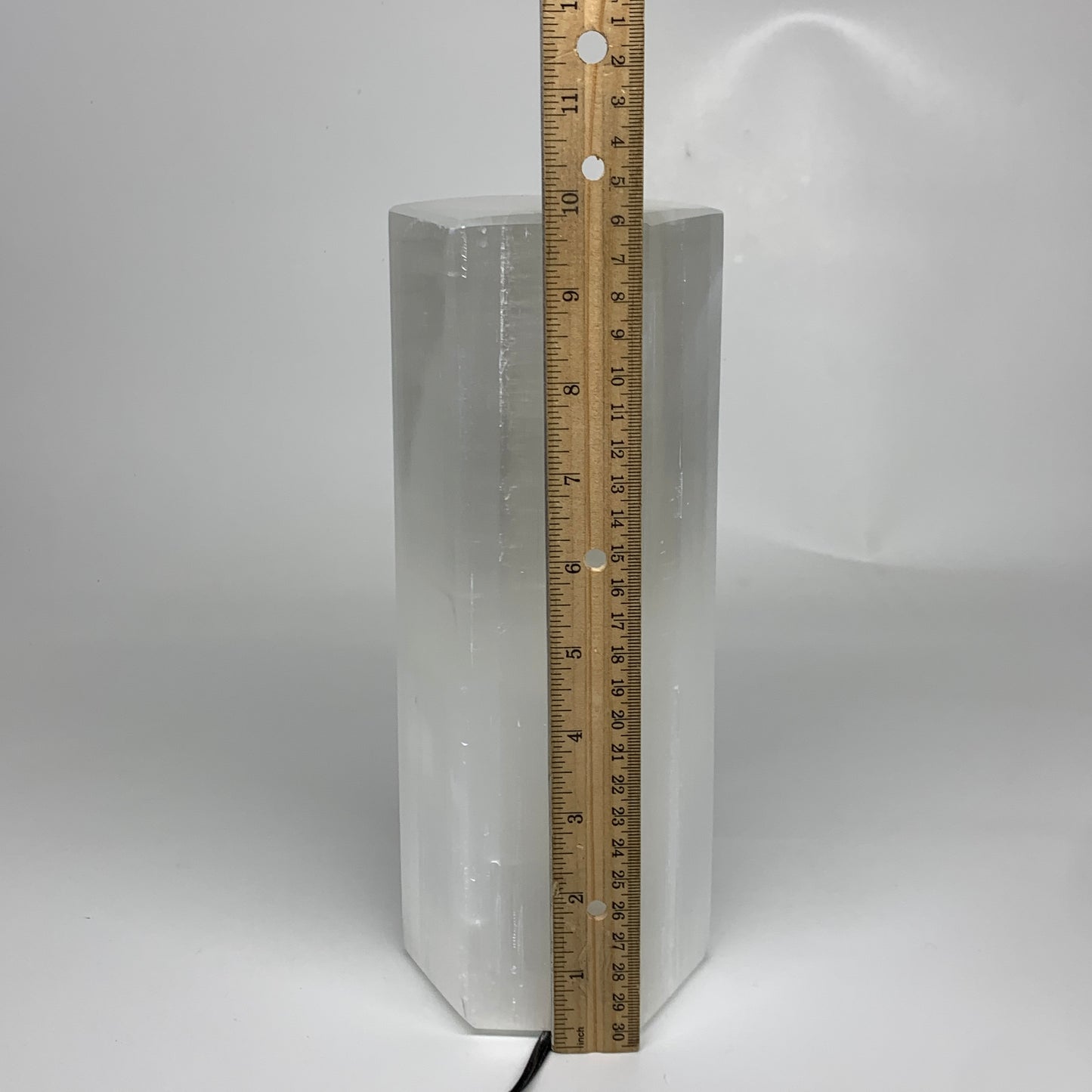 7.6 lbs. 9.75"x3.5", Hexagon Selenite (Satin Spar) Lamp, w/6ft Chord, B35830