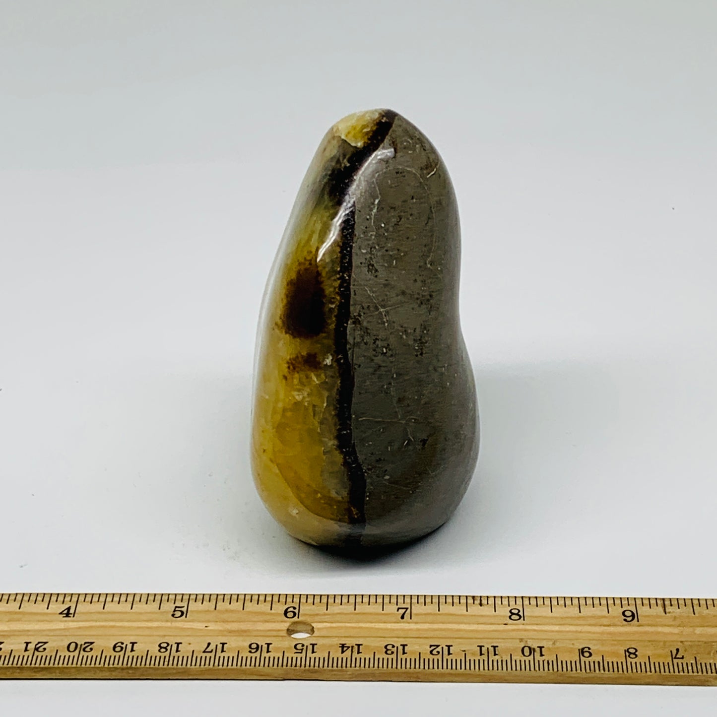 1.3 lbs, 4.1"x2.8"x2.2", Septarian Nodules Freeform Polished Crystal, B37389