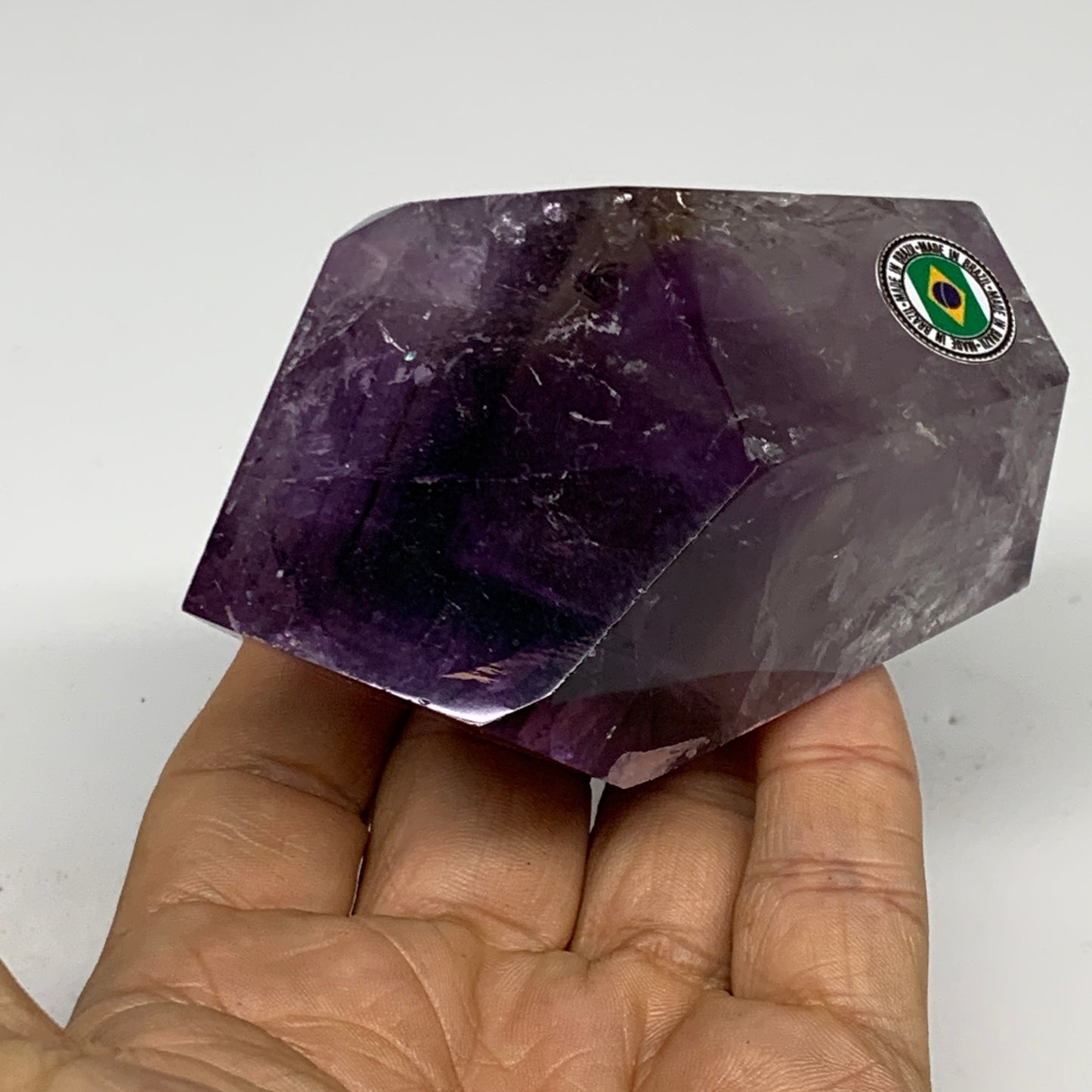 239.9g, 3.2"x2.2"x1.6", Natural Amethyst Tower Point Obelisk @Brazil, B32359