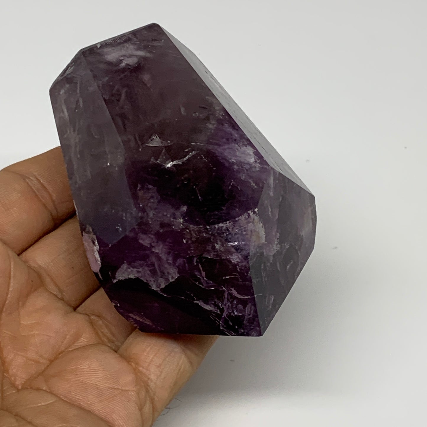 239.9g, 3.2"x2.2"x1.6", Natural Amethyst Tower Point Obelisk @Brazil, B32359