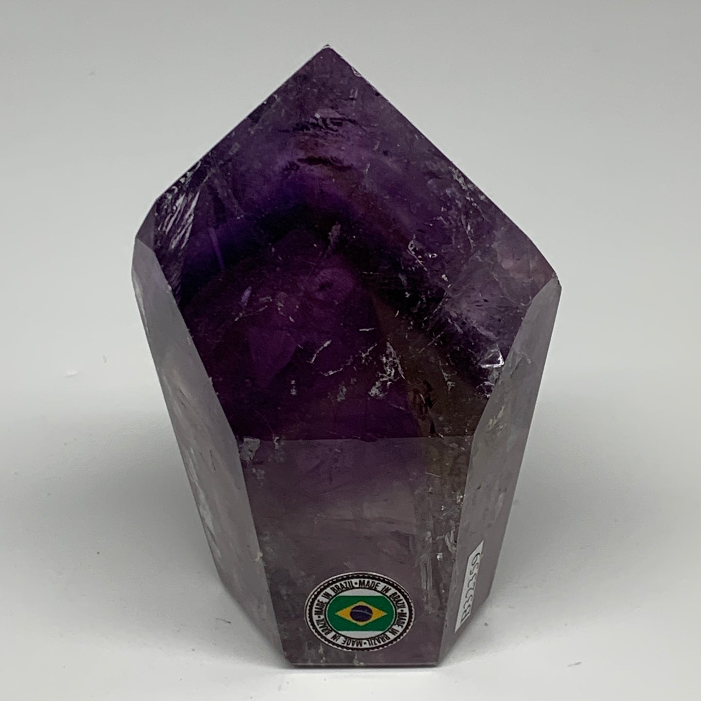 239.9g, 3.2"x2.2"x1.6", Natural Amethyst Tower Point Obelisk @Brazil, B32359