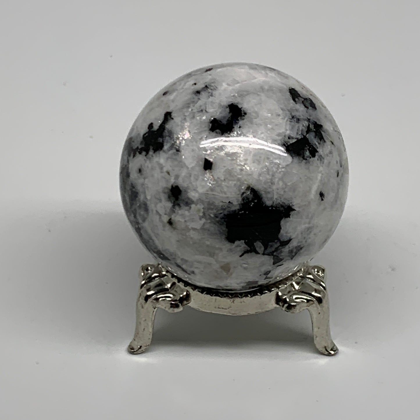 117.2g, 1.7"(44mm), Natural Rainbow Moonstone Sphere Ball Gemstone, B35166