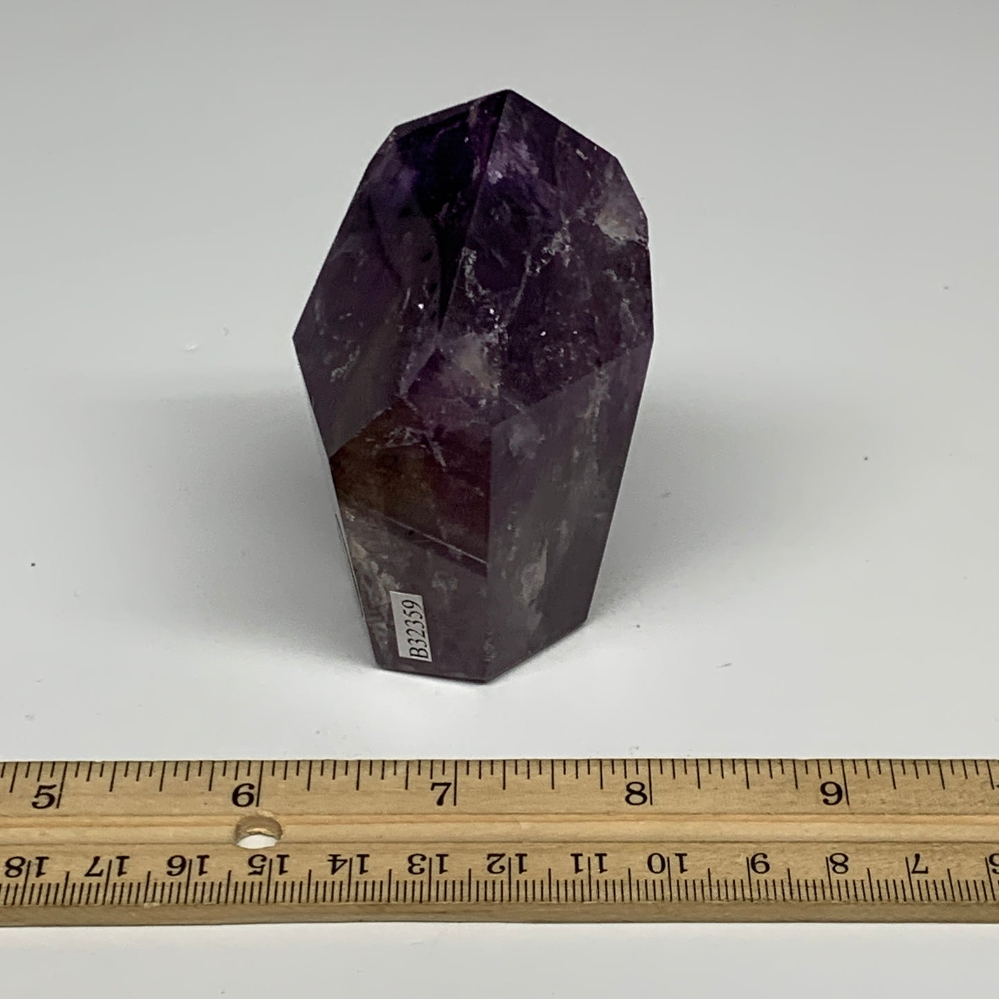 239.9g, 3.2"x2.2"x1.6", Natural Amethyst Tower Point Obelisk @Brazil, B32359
