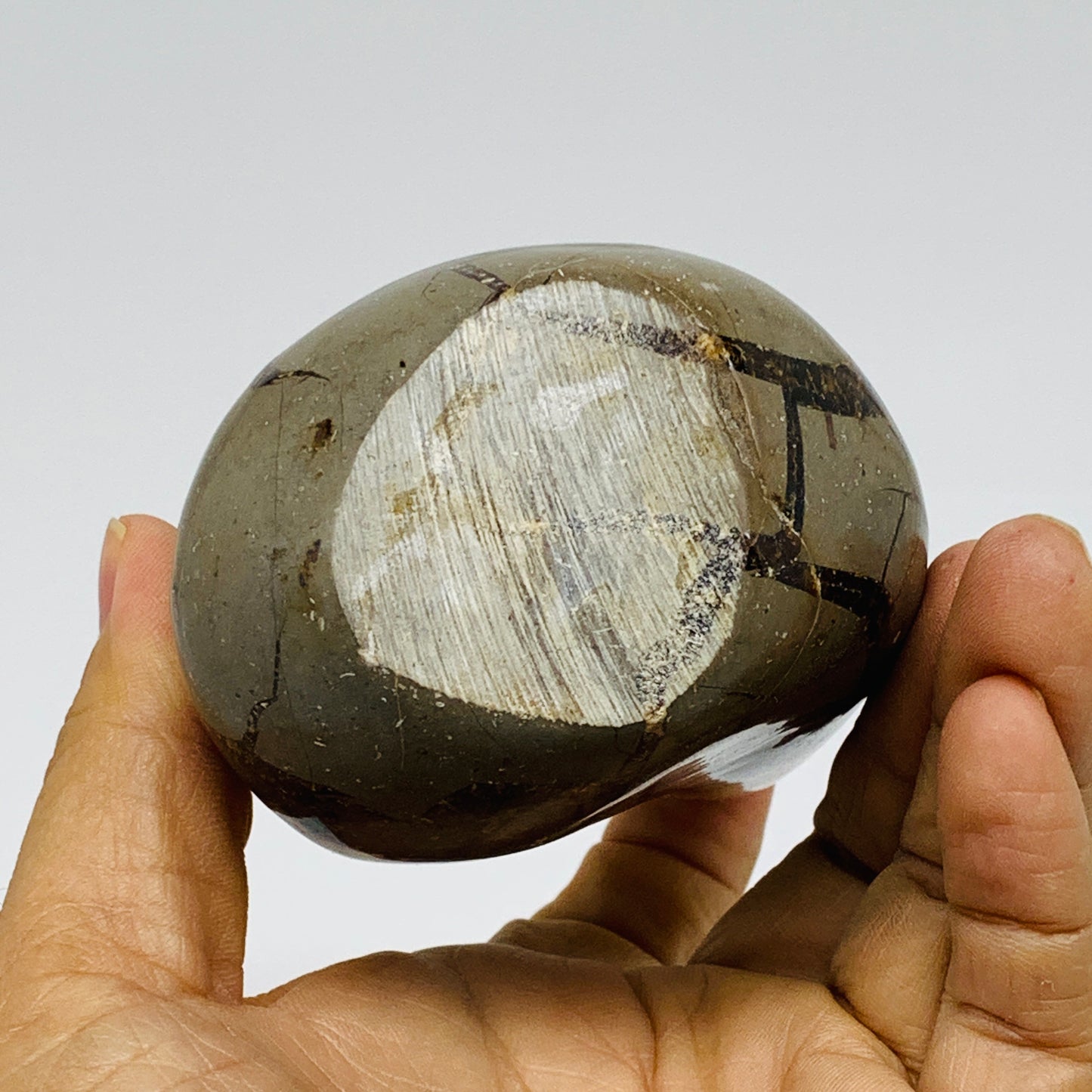 1.2 lbs, 3.8"x2.7"x2.1", Septarian Nodules Freeform Polished Crystal, B37390