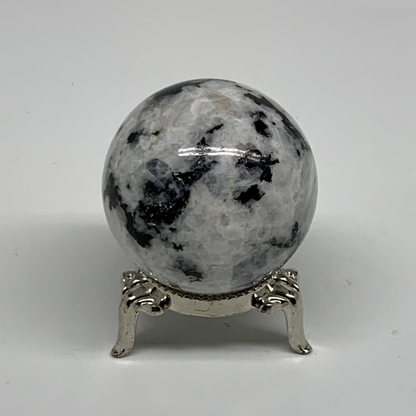 117.2g, 1.7"(44mm), Natural Rainbow Moonstone Sphere Ball Gemstone, B35166