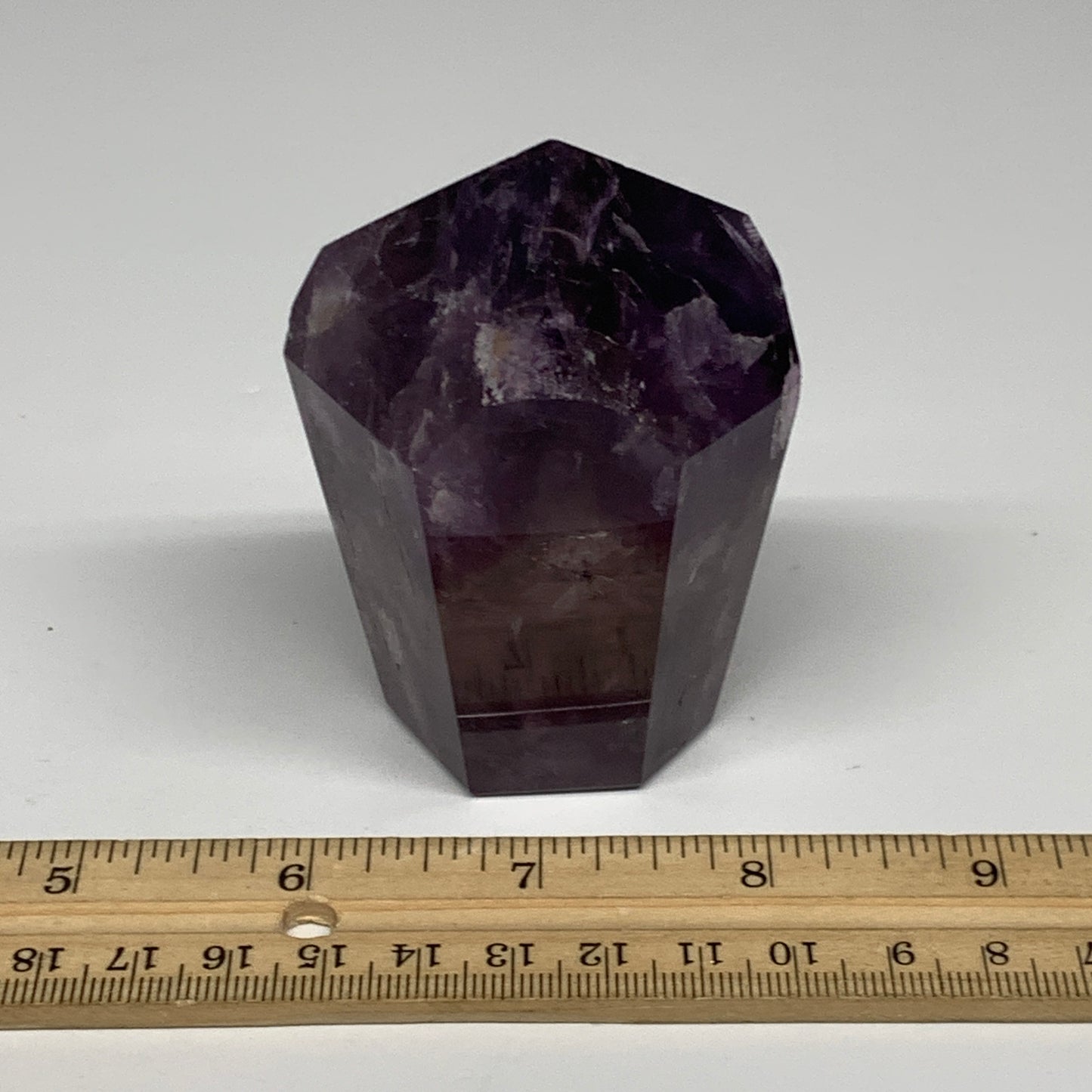 239.9g, 3.2"x2.2"x1.6", Natural Amethyst Tower Point Obelisk @Brazil, B32359