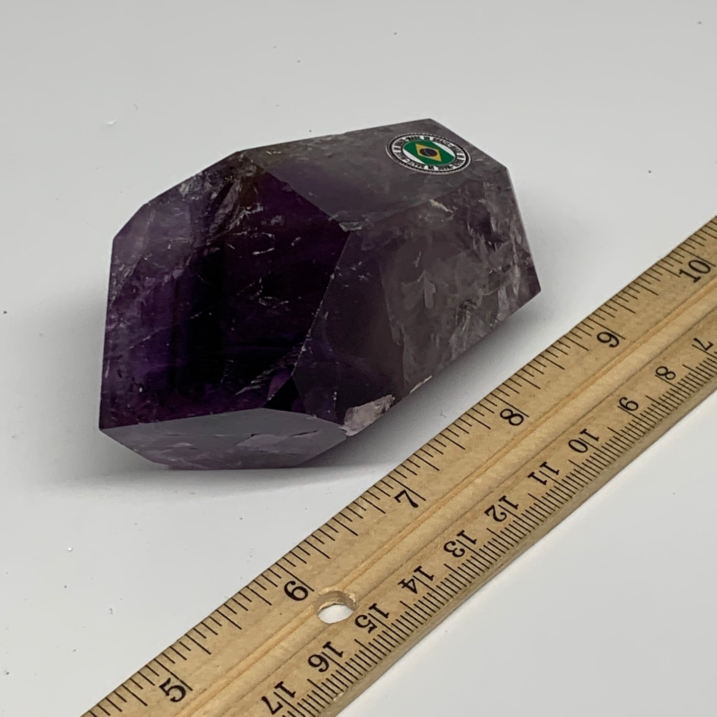 239.9g, 3.2"x2.2"x1.6", Natural Amethyst Tower Point Obelisk @Brazil, B32359