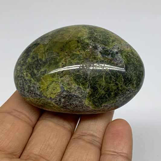 103g, 2.5"x1.8"x1.2", Green Opal Crystal PalmStone Polished Reiki, B38243