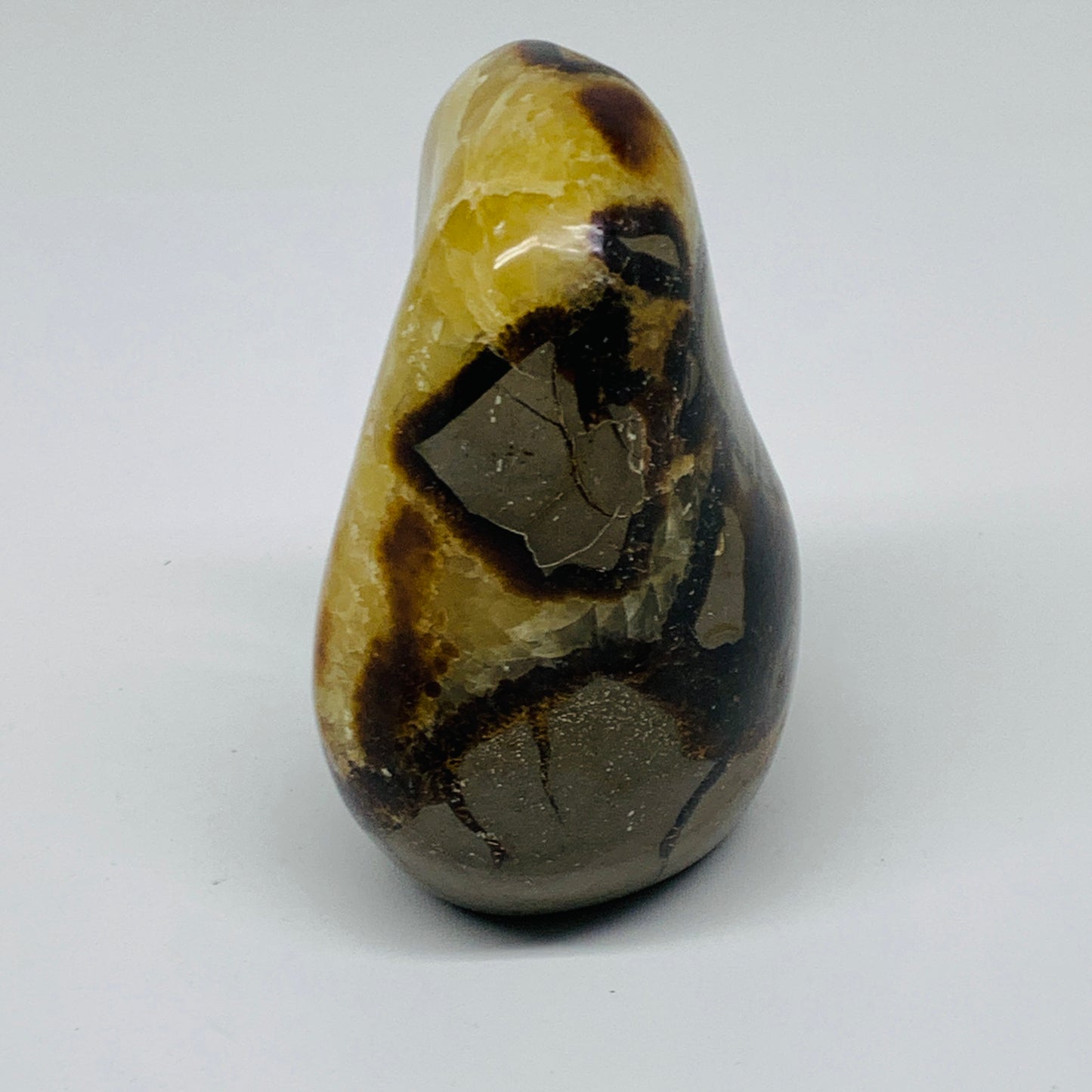 1.2 lbs, 3.8"x2.7"x2.1", Septarian Nodules Freeform Polished Crystal, B37390