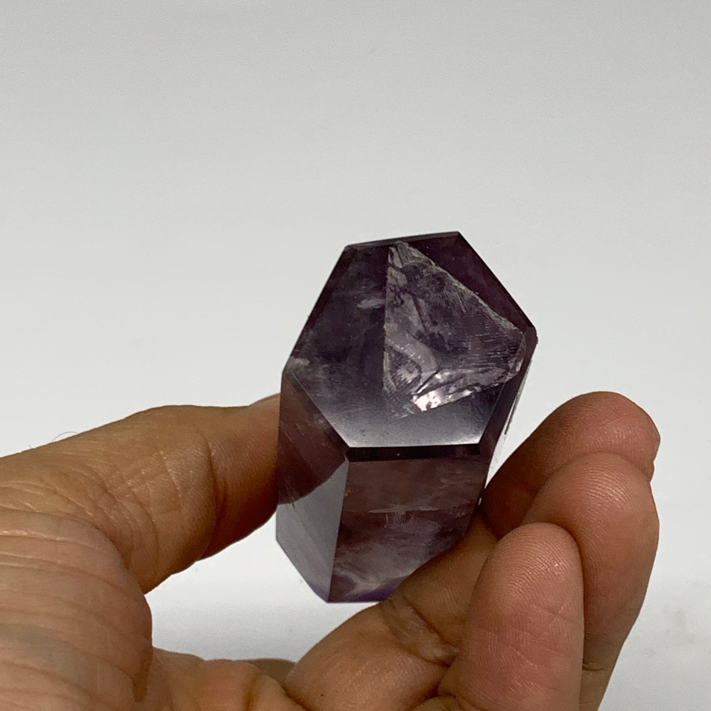 120g, 3.4"x1.2"x1", Natural Amethyst Tower Point Obelisk @Brazil, B32360