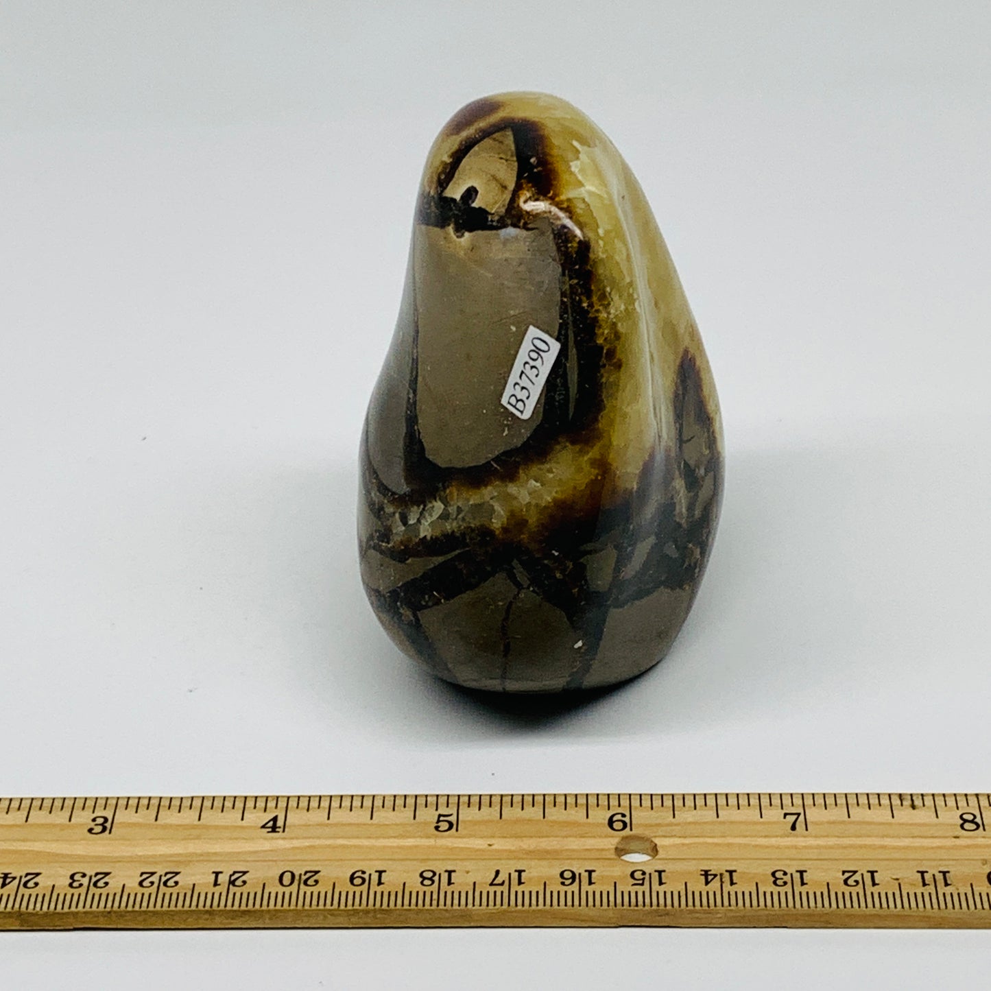 1.2 lbs, 3.8"x2.7"x2.1", Septarian Nodules Freeform Polished Crystal, B37390