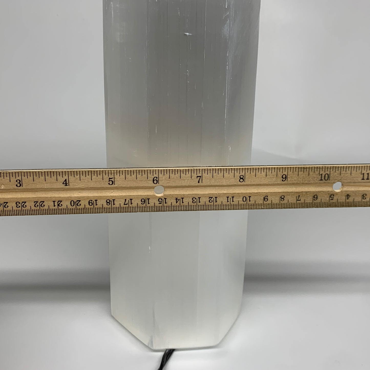 6.7 lbs. 9.25"x3.4", Hexagon Selenite (Satin Spar) Lamp, w/6ft Chord, B35831